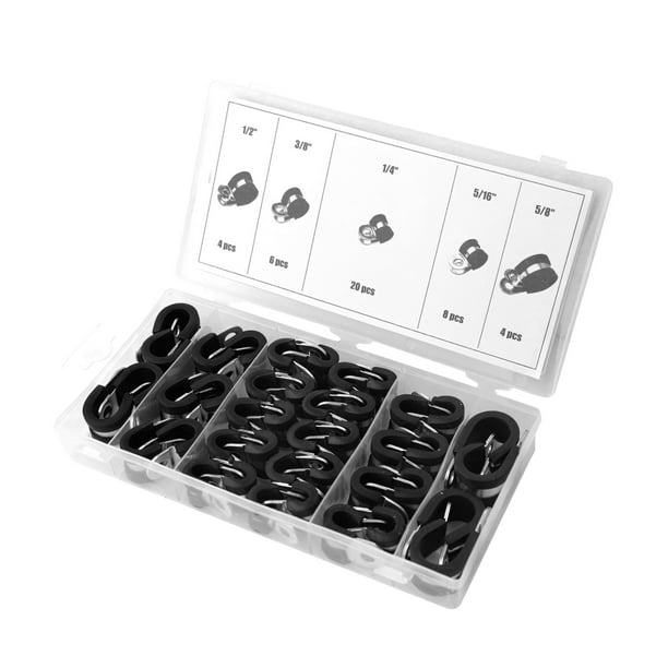 U Clamps Metal Cable Clamp Kit for Tube Rubber Cushion Hose Clips Pipe Clamp 42PCS Rubber Lined P Clips Pipe Or Wire Cord Installation U Clamps Metal Cable Clamp Kit for Tube Rubber Cushion Hose Clips Pipe Clamp 42PCS Rubber Lined P Clips Pipe Or Wire Cord Installation